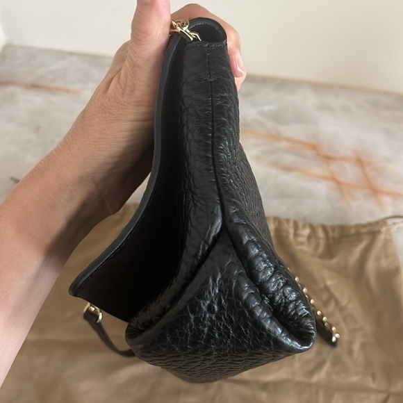 AUTHENTIC BURBERRY PEBBLED LEATHER ADJUSTABLE CHAIN SHOULDER BAG BLACK PRISTINE - Picture 8 of 15